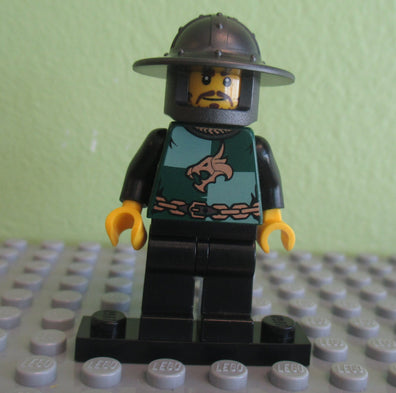 LEGO Minifigure-Kingdoms - Dragon Knight Quarters, Helmet with Broad Brim, Moustache and Stubble-Castle / Kingdoms-CAS456-Creative Brick Builders
